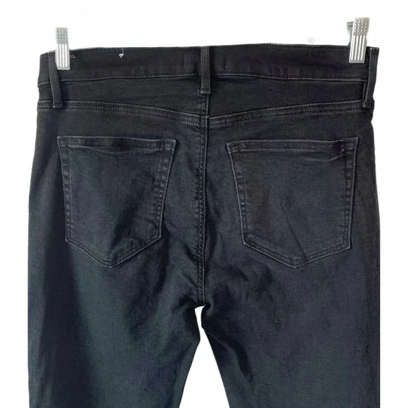 LOFT Made And Loved Black Denim High-Rise Waist Animal Print Cuff Skinny Jeans 8 - Picture 7 of 7